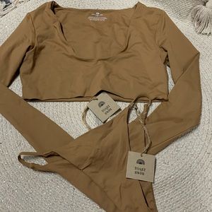 Free people toast swim crop bikini set new size small 2 pieces !